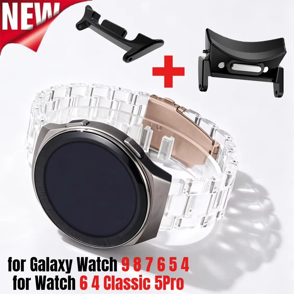 Auffälliges Farbklar-Armband für Samsung Galaxy Watch 9/8/6/5/4 44 40mm 5Pro 45mm für Watch 6 4 Classic 42/46mm Ultra 47mm