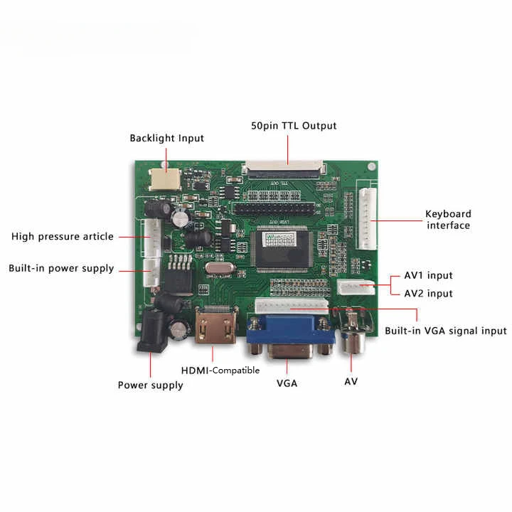 Papan pengontrol lcd antarmuka LVDS 39 pin, modul lcd ips monitor tft 1280X800 resolusi 1280X800 untuk bantalan & tablet