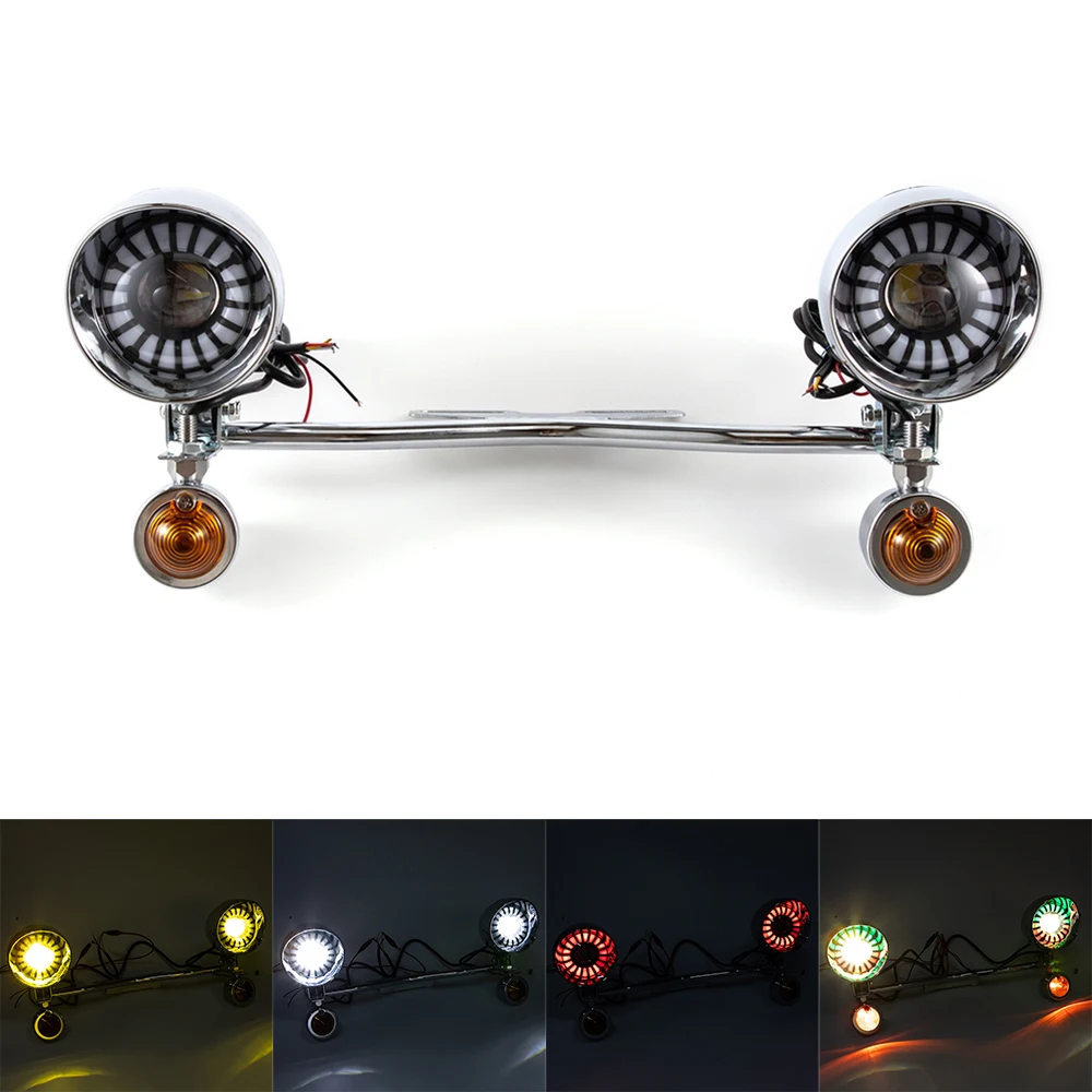 For Yamaha V-Star XVS 650 950 1100 for Suzuki Boulevard Intruder for Honda VTX VT 750 1300 Passing Lights Bar Turn Signals Set