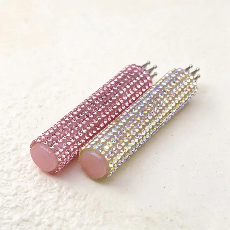 Pink AB Rhinestone DIY Nail Art 5-Petal Dotting Tool Flower Creator 1.8mm Fine Tip Manicure Nail Tools