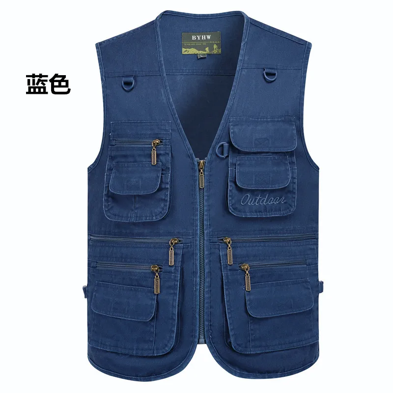 L-8XL Outdoor-Weste mit mehreren Taschen, Klettern, Wandern, Camping, Angeln, Bergsteigen, Reisen, Radfahren, Freizeit, Weste – Detail 21