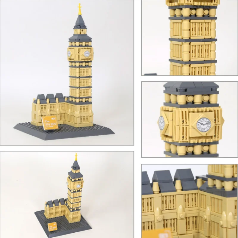 British Clock Tower Bausatz, Micro Blocks Architekturmodell, STEM-Lernspielzeug für Jugendliche