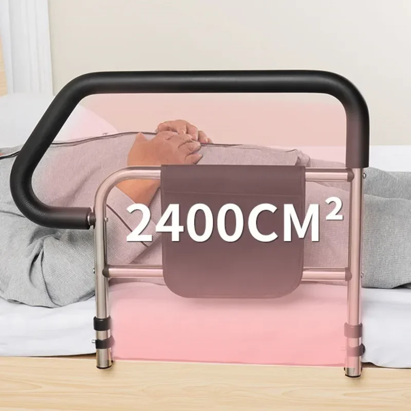 Elderly Bedside Guardrail No-Drill Assist Device Wide Padded Handle Enlarged Safety Rail Secure Bedside Support Handrail