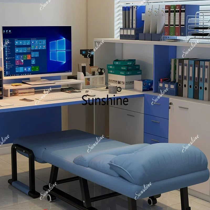 Office lunch break bed folding recliner dormitory sitting and sleeping three with backrestY
