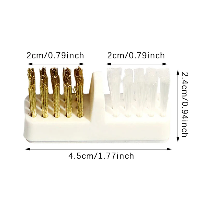 1PCS Nail Drill Bit Cleaning Brush with Copper Wire Manicure Cutter Soft & Hard Grinding Head Dust Removal Tool for Nail Care