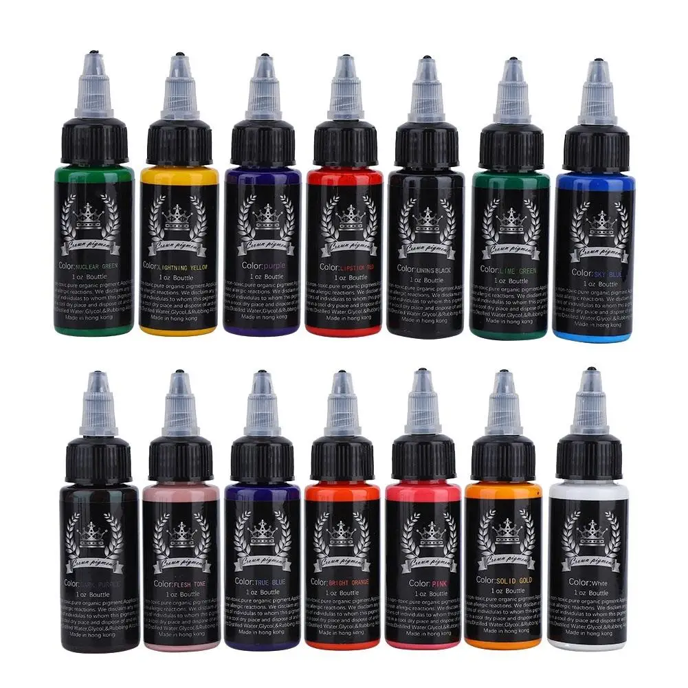 

30ml Tattoo Ink - 14 Colors Professional Body Art Pigment for Permanent Makeup & Tattooing