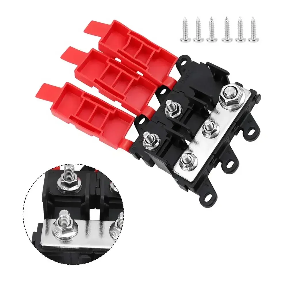 

For Automotive 200A Fork Type Bolt Fuse Holder with 1 Inlet and 2 Outlets for Electrical Circuit Protection in 12 24V Systems