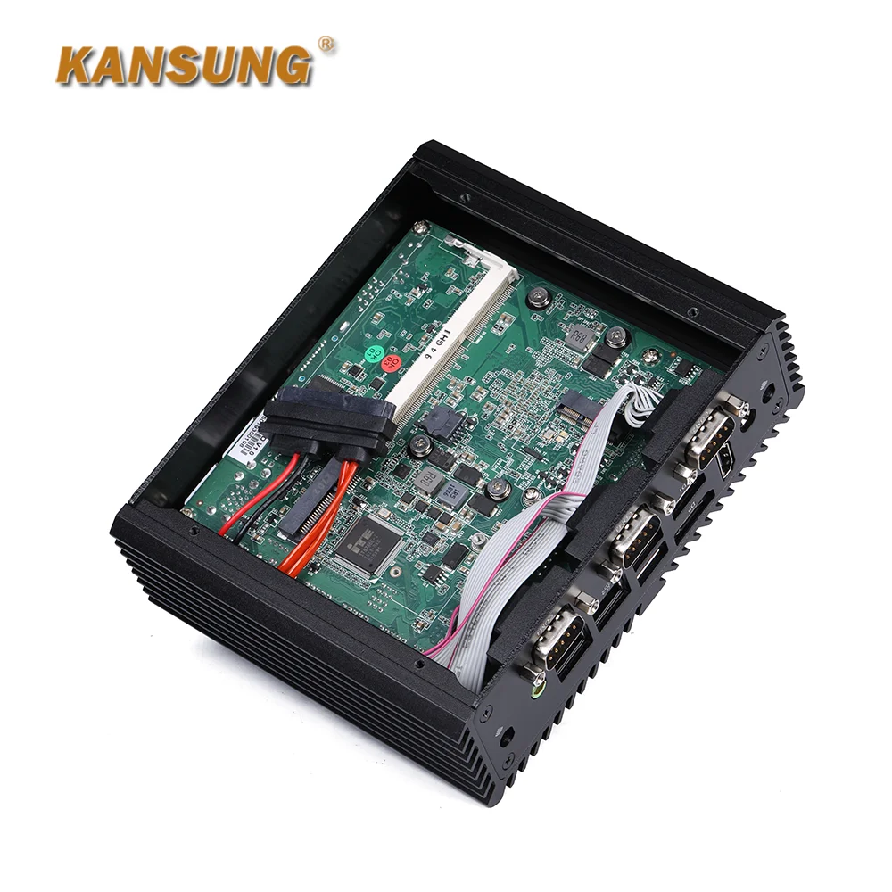 Kansung K177P Intel Pentium J3710 Czterordzeniowy procesor 2 LAN 2 HD 1 port wyświetlacza 4 RS232 COM Bezwentylatorowy minikomputer 12 V