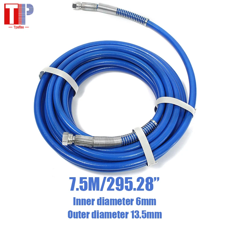 Tpaitlss  7.5M Airless Paint Hose High Pressure Hose Fiber Tube 5000PSI 1/4