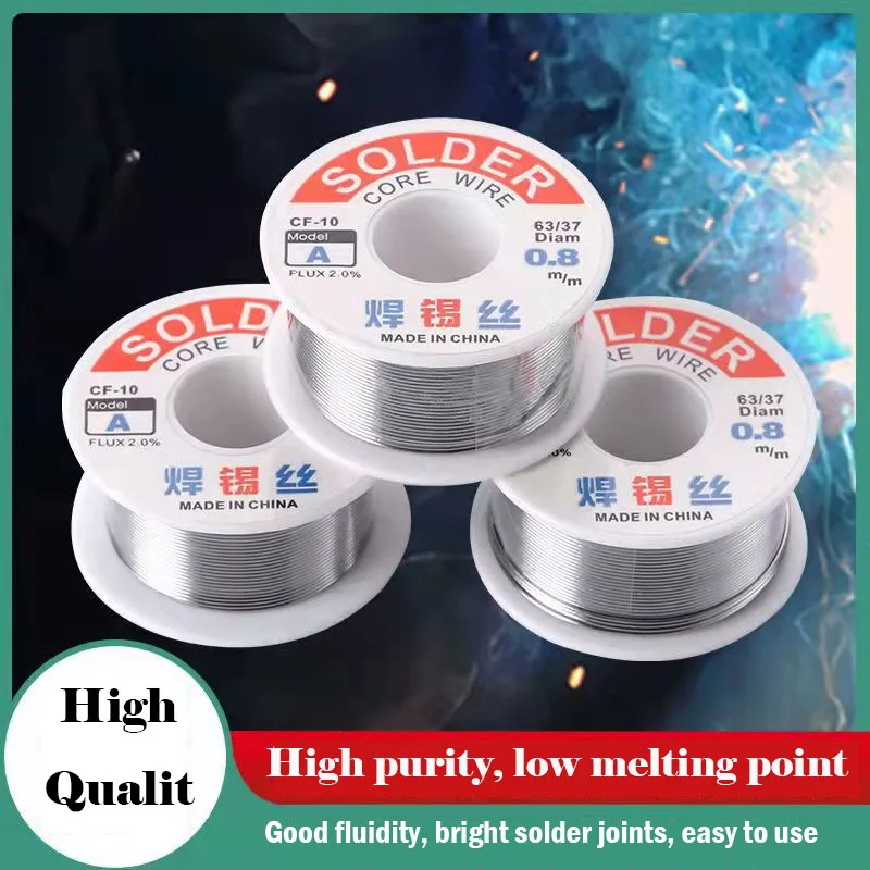

50g Welding Solder Wire High Purity Low Fusion Spot 0.5/0.6/0.8/1.0/1.2/1.5mm Rosin Soldering Wire Roll No-clean Tin BGA Welding