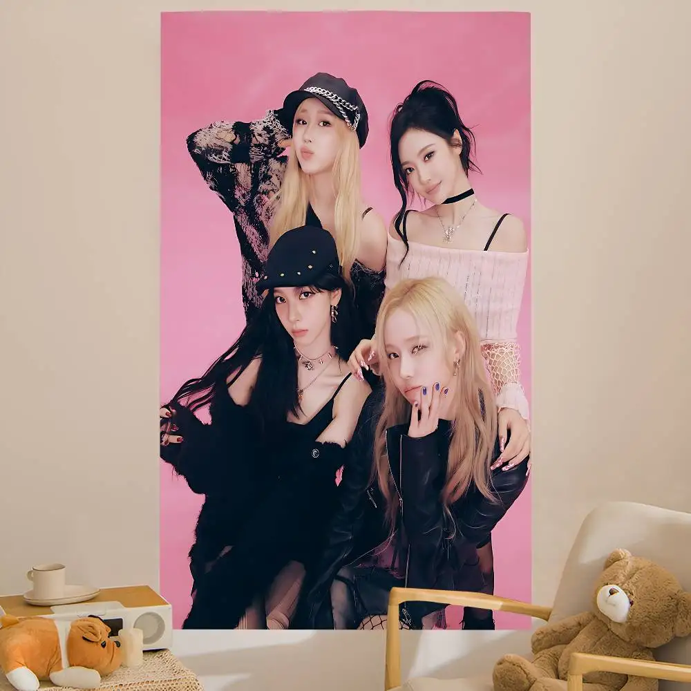 Korean Kpop Group A-Aespas Hippie Wall Hanging Tapestries for Living Room Home Dorm Decor Art Home Decor