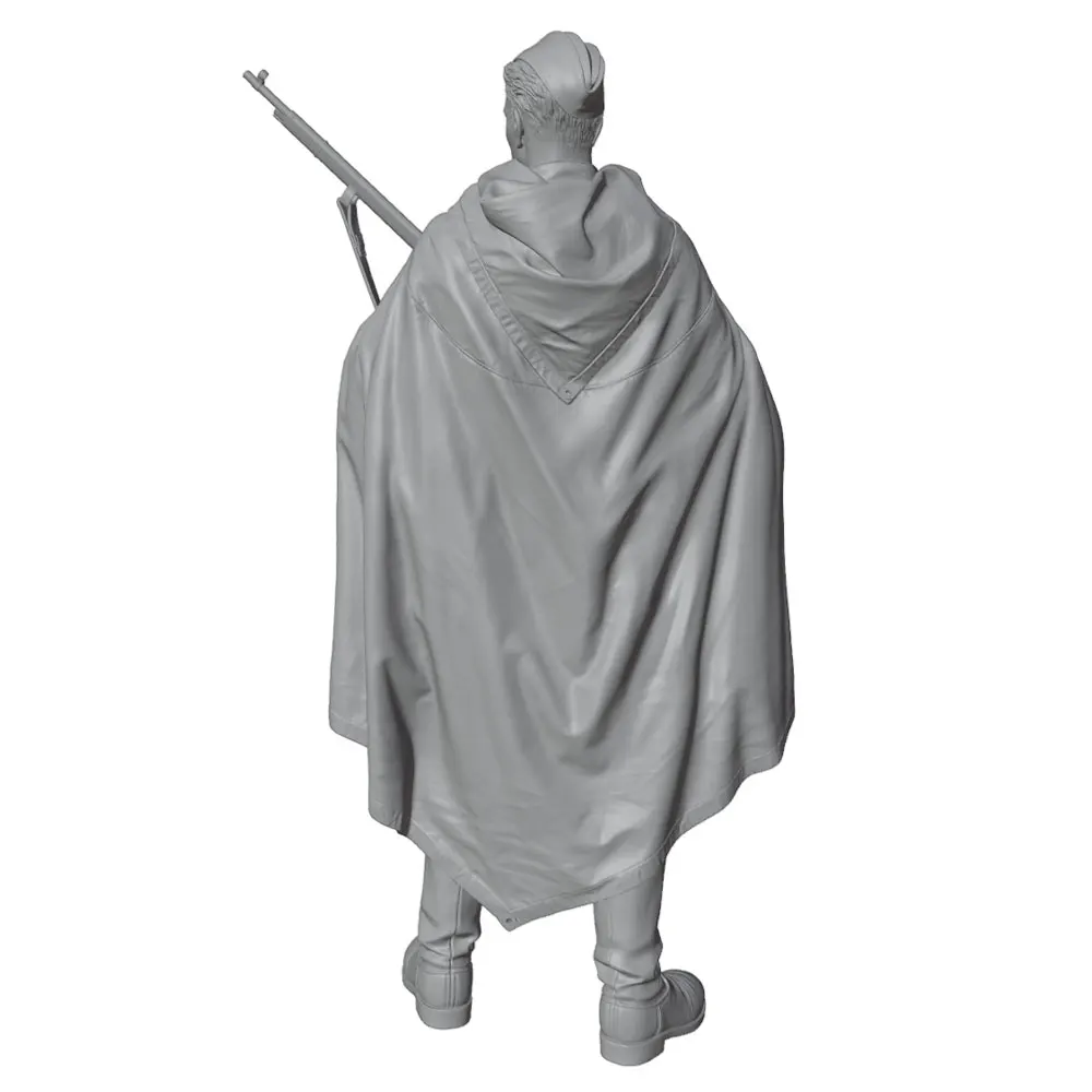 1/24/12/6 Desktop decoration, resin model of a rifle soldier, 3D printed gray model statue, high-precision resin model,Uncolored