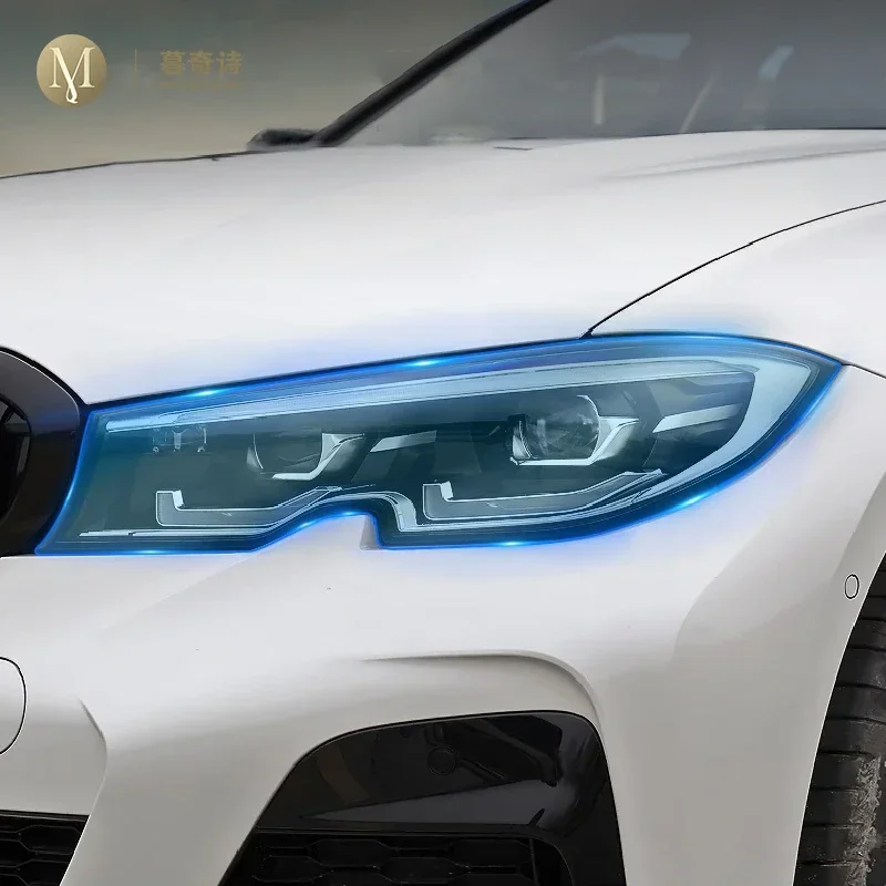 

For BMW G20 G21 Series 3 2019-2022Car Exterior PPF protective film Headlamp scratch protection TPU transparent film Smoked black