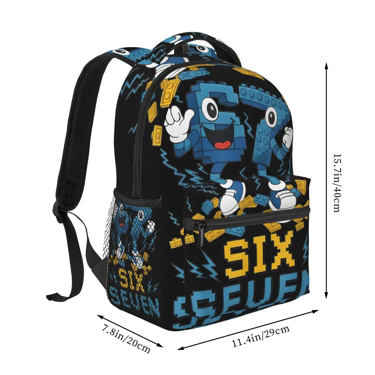 Number 67 Building Blocks Print Backpack Student Boys Girls BookBag Kids School Bag Laptop Shoulder Bags for Men Women