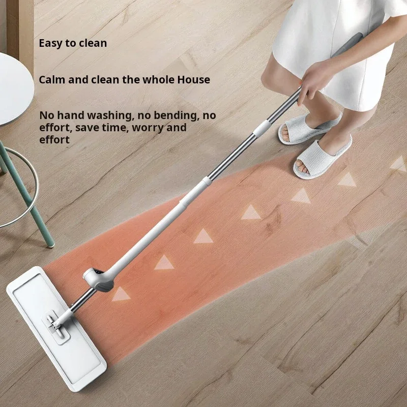 Mops Floor Cleaning 360 Square Spin Hand-Free Flat Floor With Folding Bucket 38cm Large Size Mop Brooms Utensils House Tools