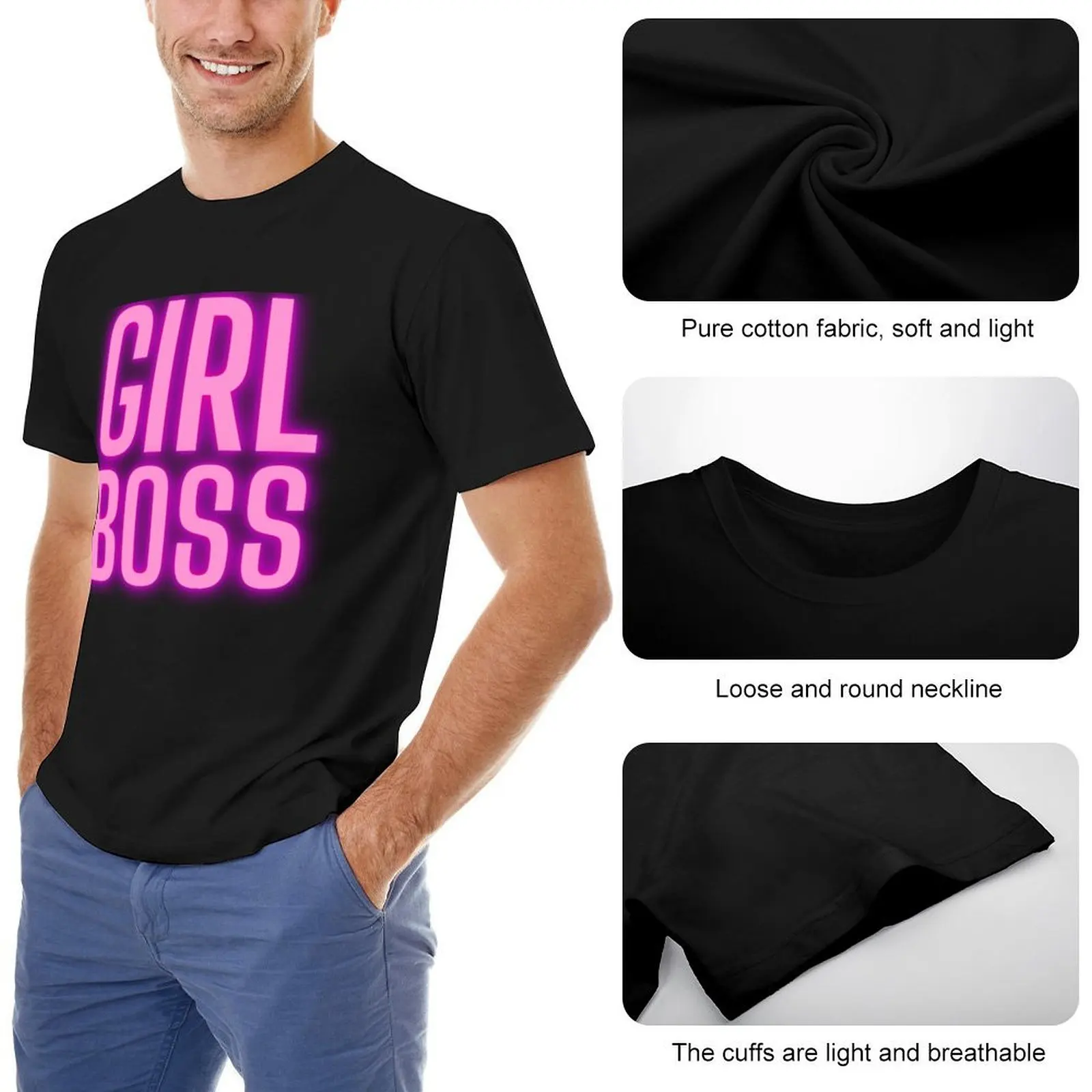 Girl Boss T-Shirt summer shirt customs funny gifts anime t shirts slim fit t shirts for men