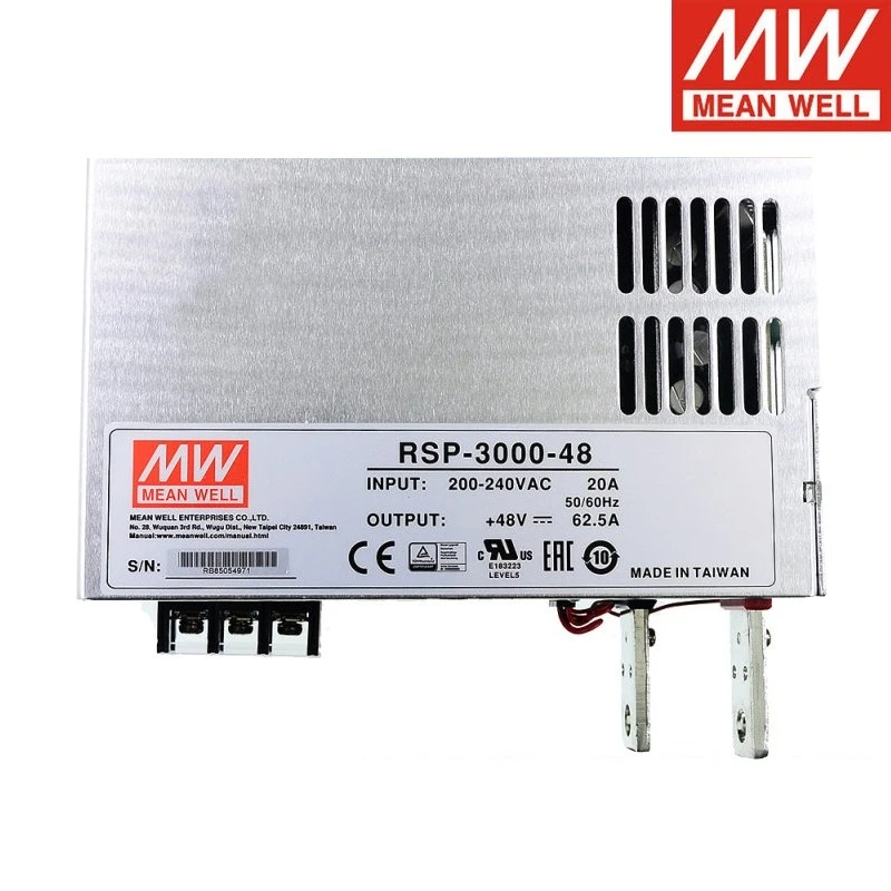 Taiwan MEAN WELL RSP-3000-12 RSP-3000-24 RSP-3000-48 3000W PFC AC DC Power supply single output Switching Power Supply