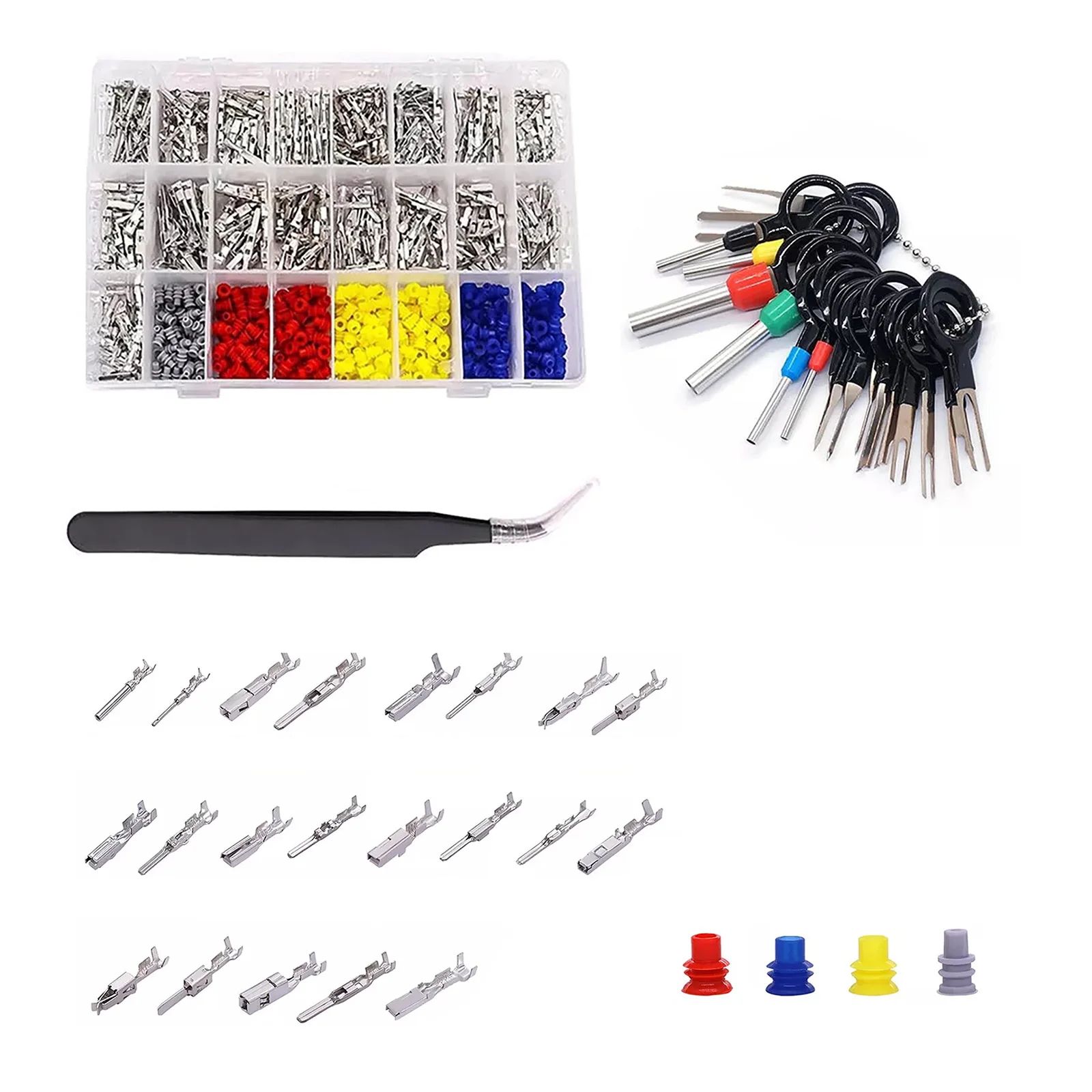 755Pcs Car Connector Pins Terminal Kit 1-3.5mm Auto Waterproof Electrical Wire Connector Pin Kit With Box Set For 12V Connectors