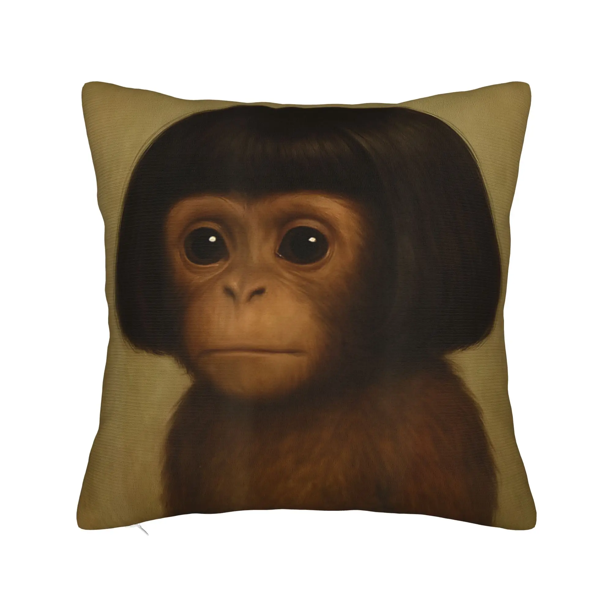 Thinking Monkey Meme  Pillowcases Accessories Printing Cushion Cover Gift  Throw Pillow Case Cover Home Multiple Sizes
