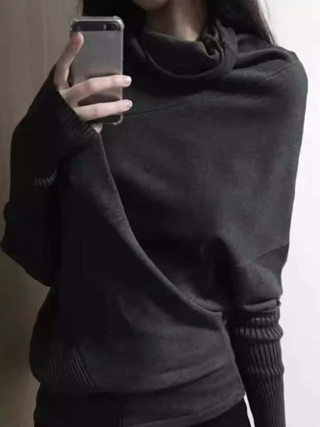 2000s Korean Vintag Slim Batwing Sleeve Sweater Women Y2k Subculture Gray Pullover Autumn Casual Street Fashion Knitted Tops New