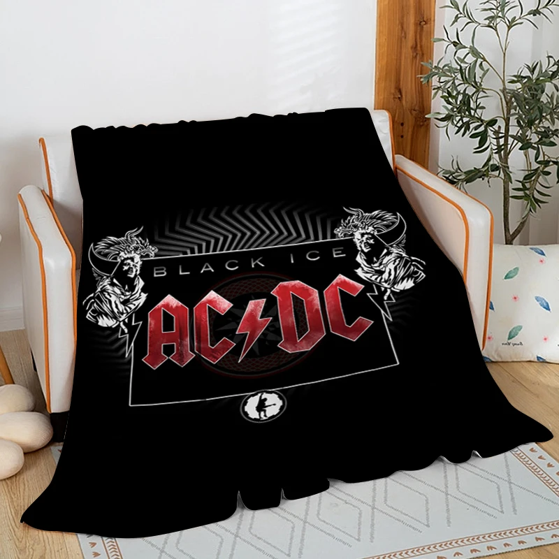 

Bed Blanket Sofa Winter Rock A-ACDC Warm Fleece Camping Custom Decorative Nap Fluffy Soft Blankets King Size Microfiber Bedding