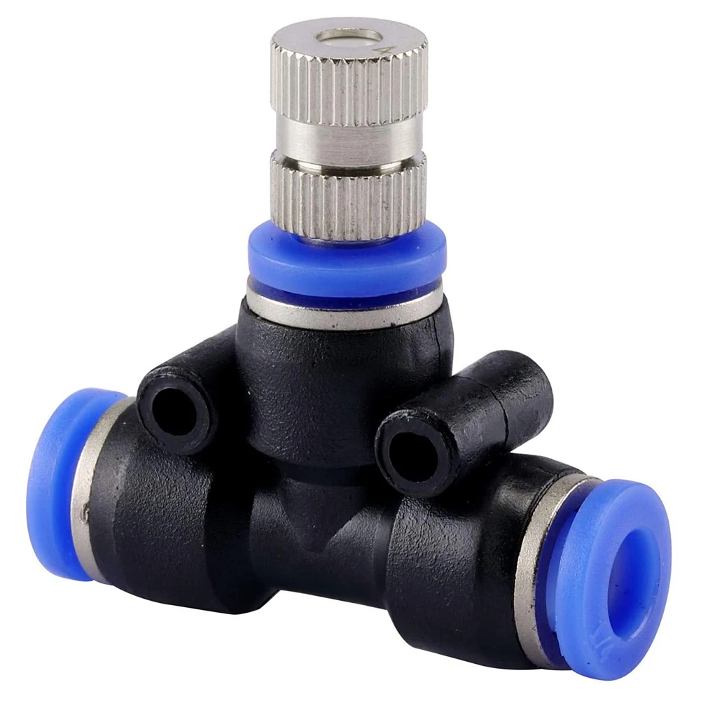 Misting Nozzle Kit 1/4-Inch with Nozzle Spray Cooling Device Connectors for Outdoor Water Mister Cooling System 10Pcs