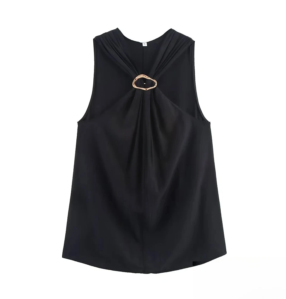 

KONDALA Women Vintage Fall Knot Halter Tops Slim Sexy Backless Suspender Tops 2025 New Summer Fashion Casual Elegant Lady Tops