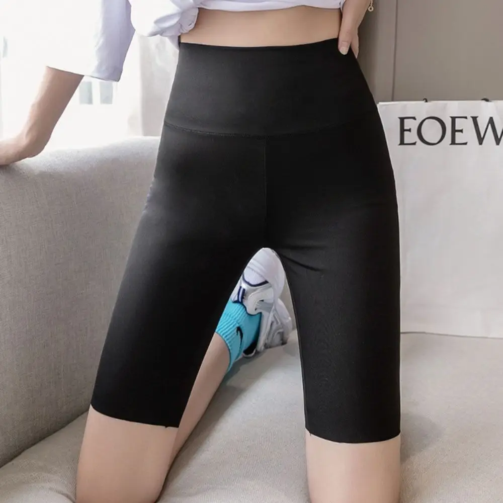 Slim Thin Safety Pants Hips Lifting High-waisted Middle Leggings Soft Tummy Control Skinny Pants Outdoor