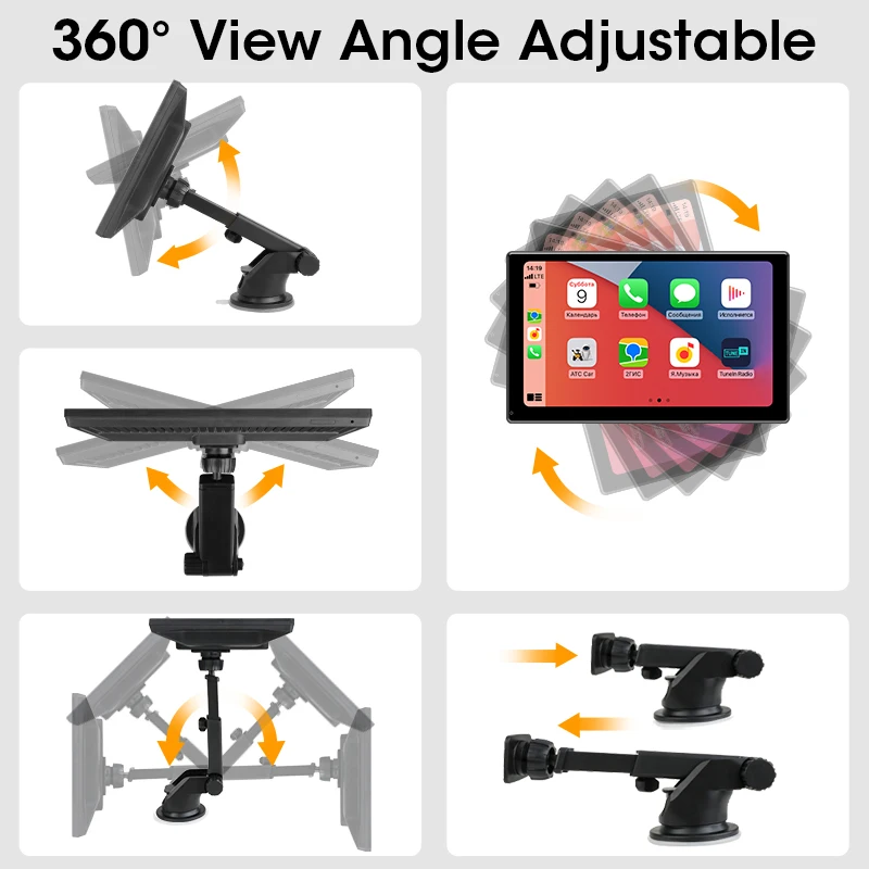 Lecteur intelligent universel sans fil pour touristes, Bluetooth, musique, AUX, USB, BT, 5.0, IPS, Android Auto, Carplay, MP5, 9 pouces