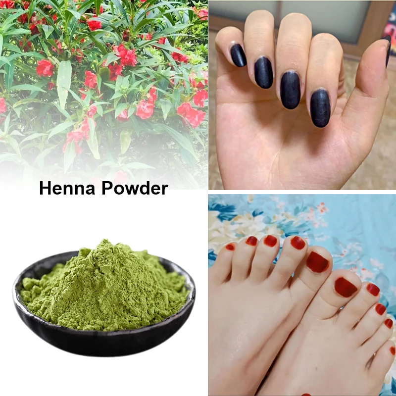 

2 X Henna Nail Dye Powder Natural Plant Henna Deep Red Black Brown Color Nail Shine Powder Nail Art Natural Colors 60g