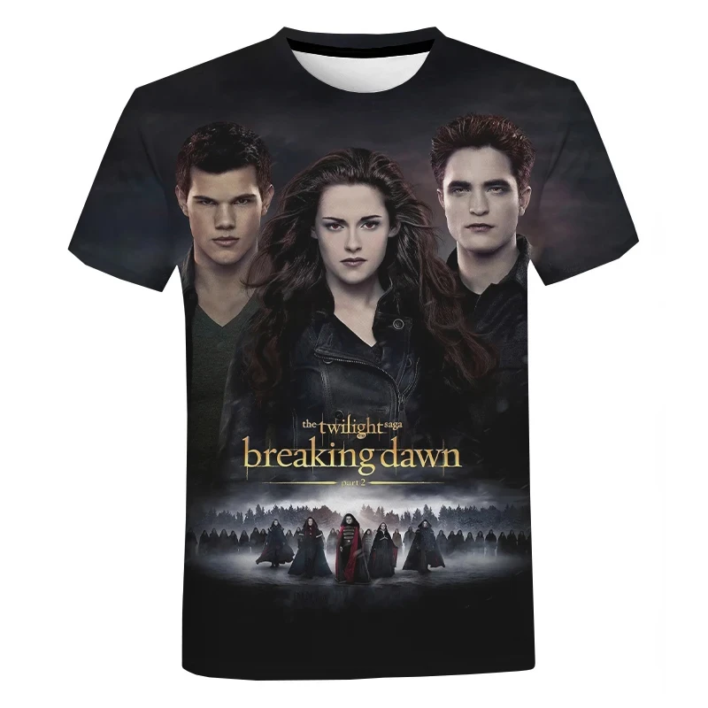 Camisetas con estampado 3D de The Twilight Saga para hombre y mujer, camiseta informal de manga corta de gran tamaño a la moda, camisetas para niños, ropa para hombre