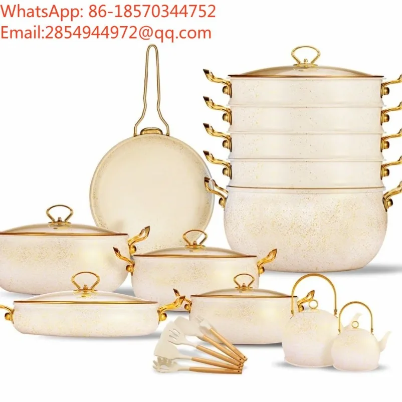23‑Pcs Granite Non‑Stick Cookware Set Export Kitchen Cooking Pot Kit