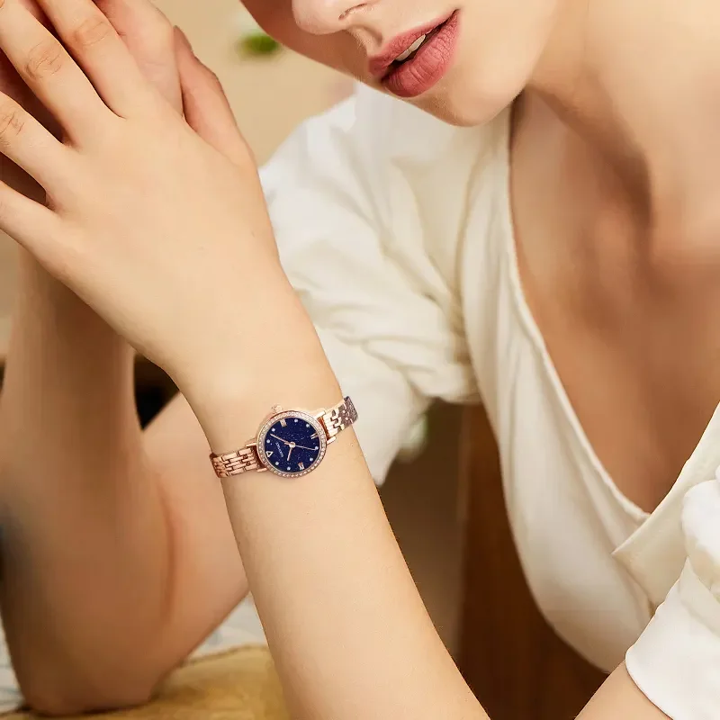 2024 Fashion Rose Watch For Women Mark Fairwhale Brand Luxury Iced Diamond Starry Sky Dress Waterproof Quartz Wristwatch Ladies