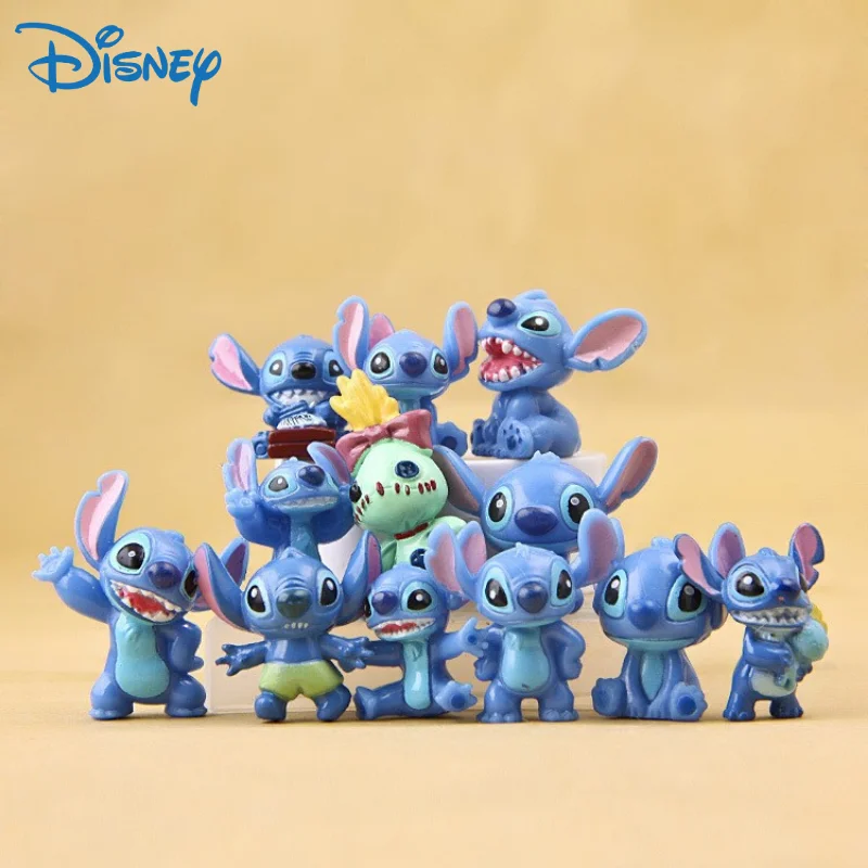 4/12pcsDisney Stitch Figure Toy Set Anime Mini Stitch Action Figures Dolls Home Party Supply Decoration Toys Christmas Gift Toys