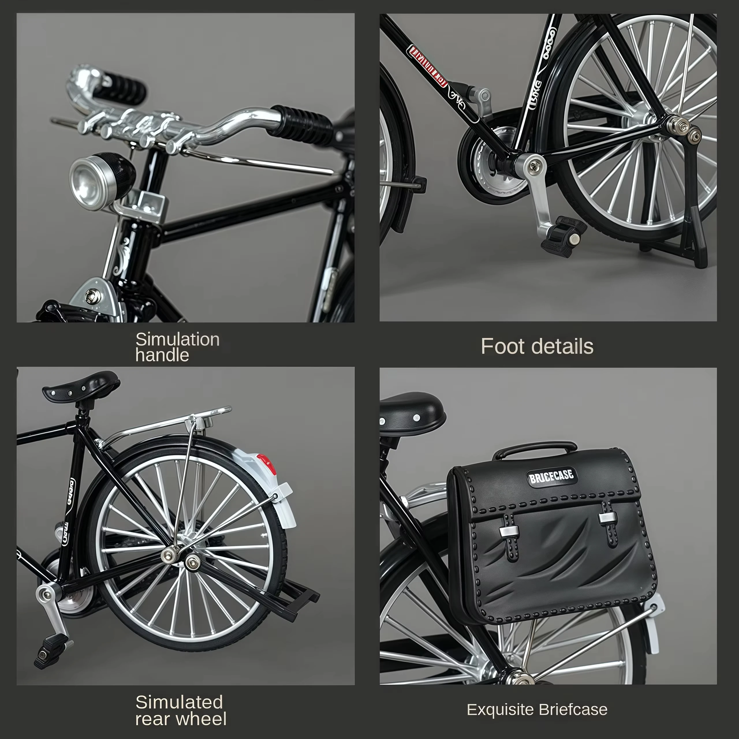 Ornamento de modelo de bicicleta retrô DIY (com maleta e mini bomba) 2 cores. Aproveite a diversão da montagem. Presente ideal: Natal, Halloween, Black Friday