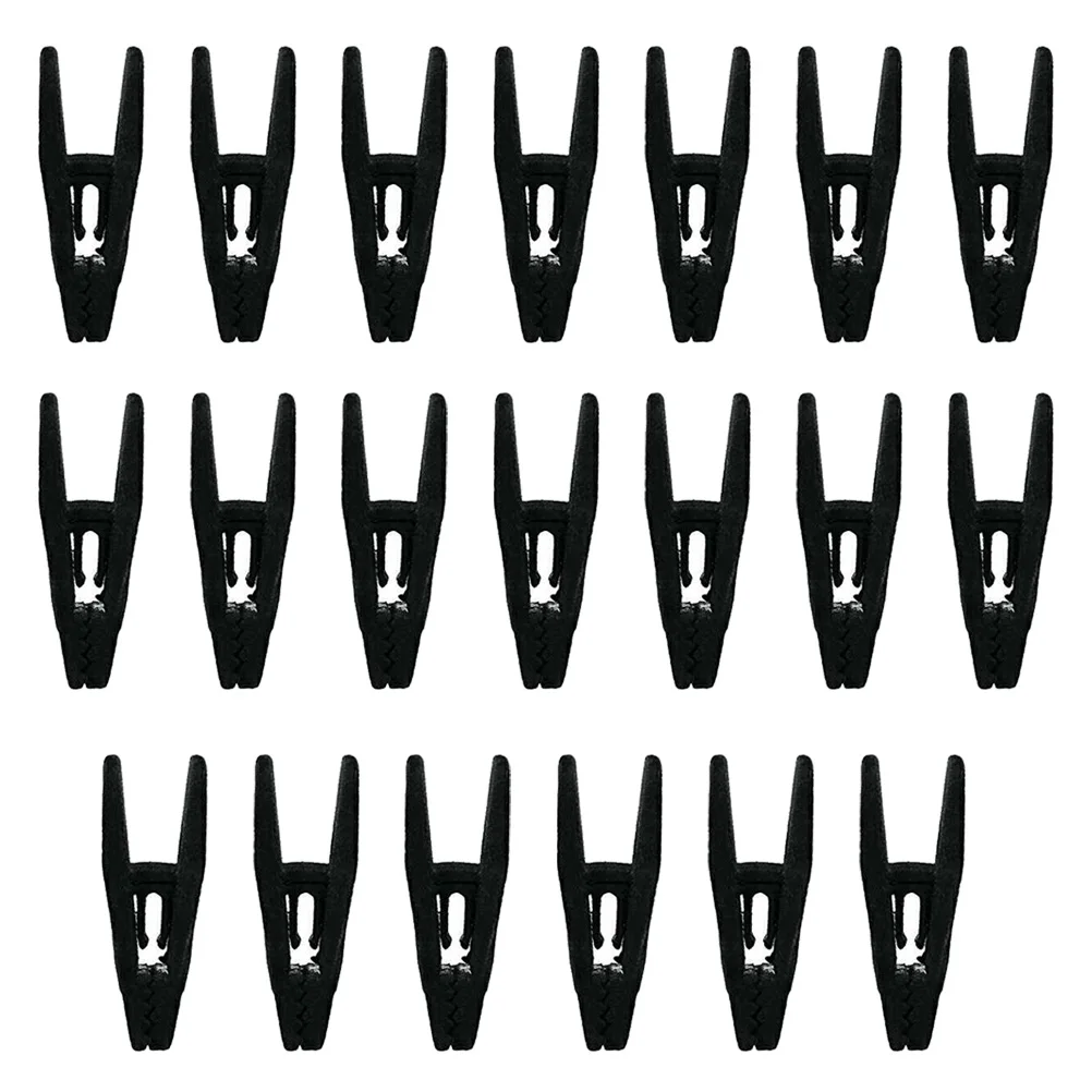 

15 Pcs Windproof Clothes Clips Plastic Sock Clips Hanger Accessories Black Color Balcony Yard Smooth Edge No Slip