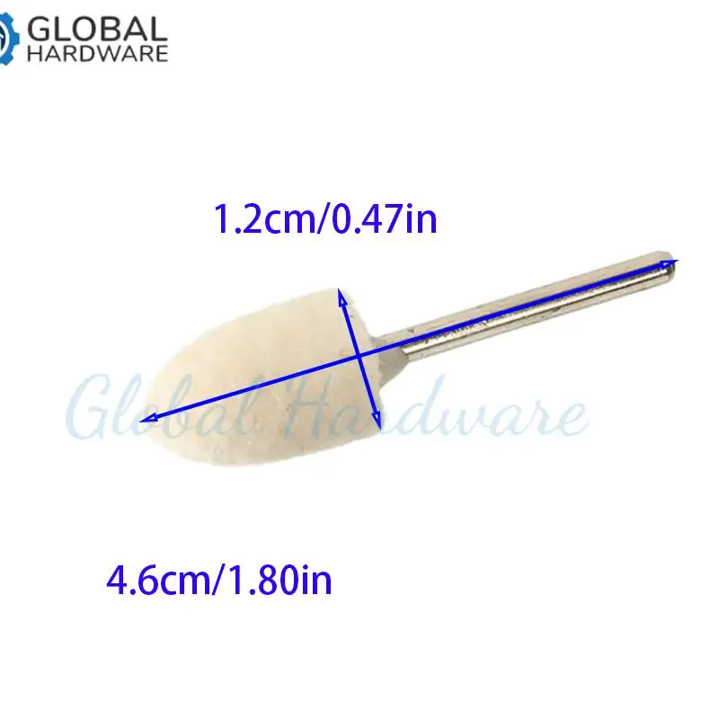 Wool Felt Mounted Polishing Buffing Wheel OD 12mm grinding head For Dremel Drill Rotary Tool 3mm Shank