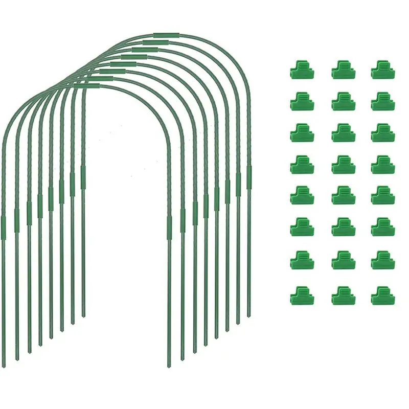 ABAH-Greenhouse Hoops Grow Tunnel,Rust Proof Plastic Coated Steel Support Frame Greenhouse Hoops For Raised Beds