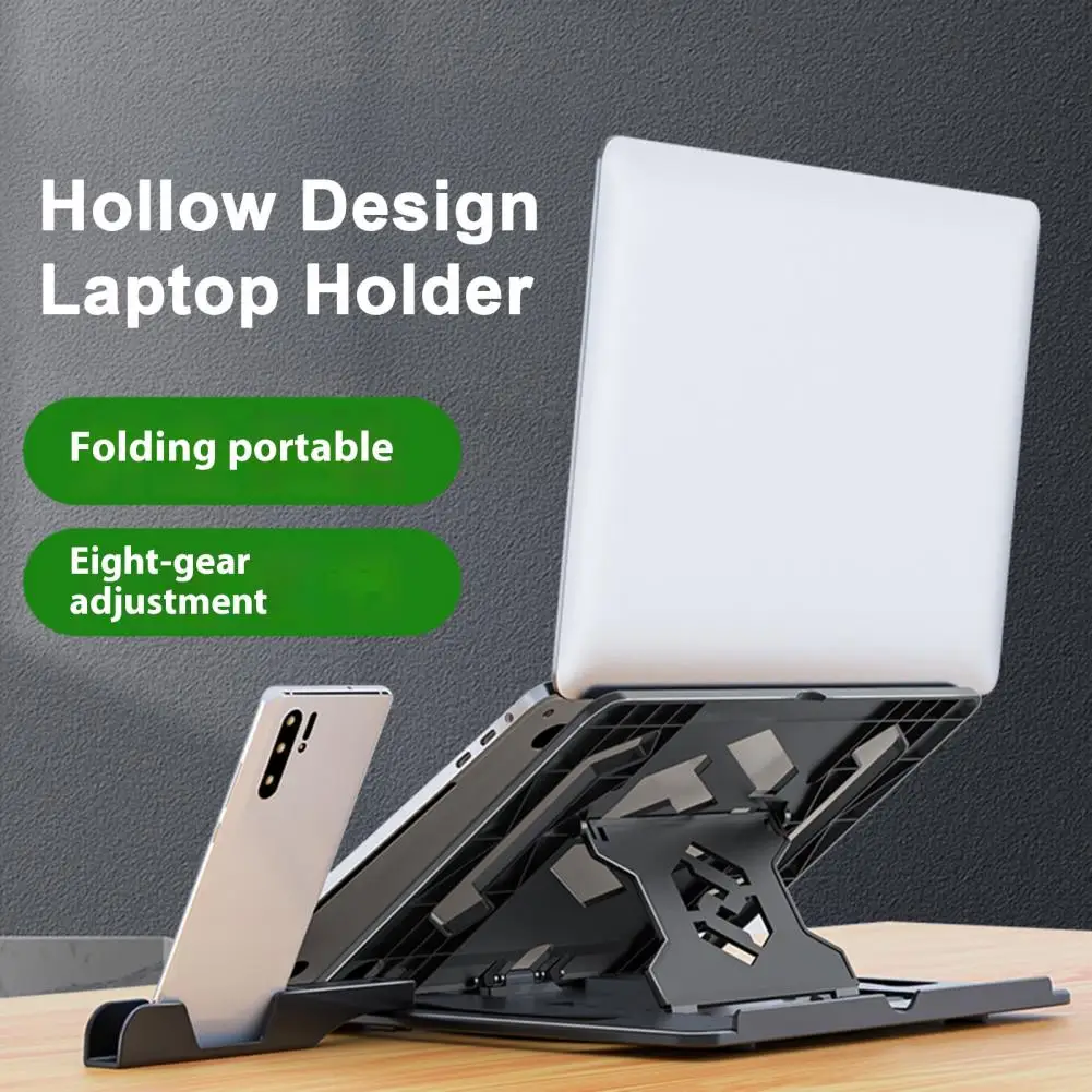 حامل كمبيوتر محمول قابل للتعديل بارتفاع حامل كمبيوتر لوحي حامل كمبيوتر محمول قابل للتعديل مع حامل هاتف لثبات عالية وحامل قوي