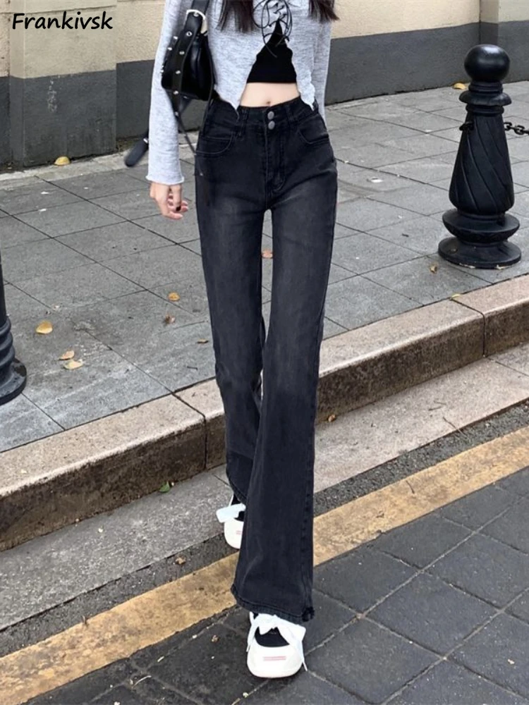 Jeans for Women Daily Korean Commuting Style Trendy Prevalent Micro Flare Trousers Office Lady Chic Workout Classic Retro 2023