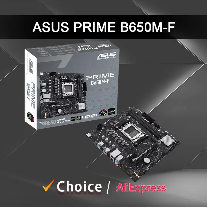

ASUS PRIME B650M F Новый AMD B650 поддерживает 96 ГБ AMD Ryzen ™ Разъем материнской платы серии 7000 8000 9000 AM5