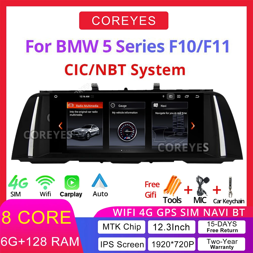 

COREYES 10.25'' For BMW 5 Series F10 F11 2010-2016 CIC NBT System Car Radio Android12 Carplay Auto Multimedia Player GPS