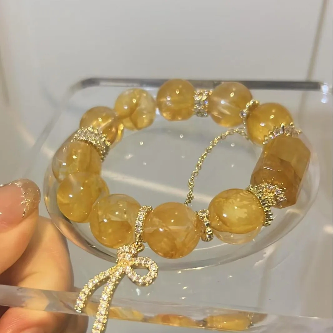 Natural Citrine Women's Hand Light Luxury Fashion Bracelet New Chinese Style