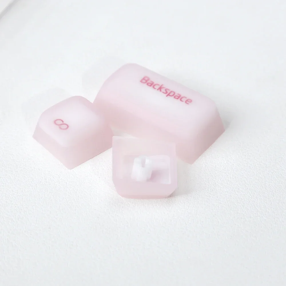 Silicone keycaps Original jelly pudding Skin-friendly and silent mechanical keyboard cap Sakura pink girl