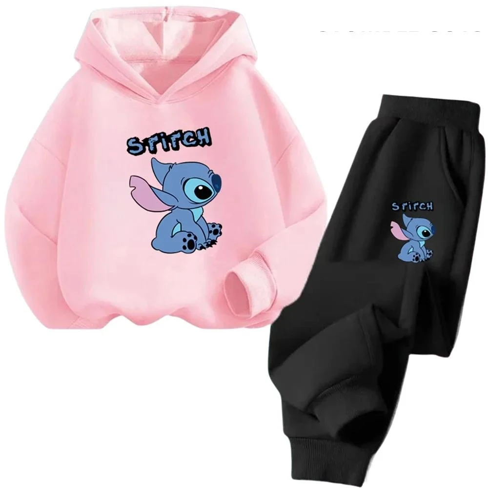 Children's Trucksuit Sweatshirts Stitch Spring Autumn Long Sleeves Hoodies Clothes Boys Clothes Girls Stich Cartoon Casual Tops