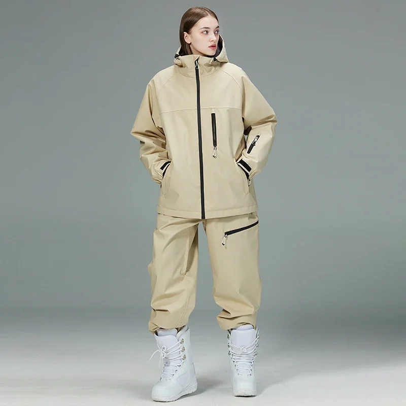 

New Windproof Jacket Pants Male Female Thermal Ski Suits Women Snowboard Sets Outdoor Sport Man Skiing Outfits Snow Clothes Set