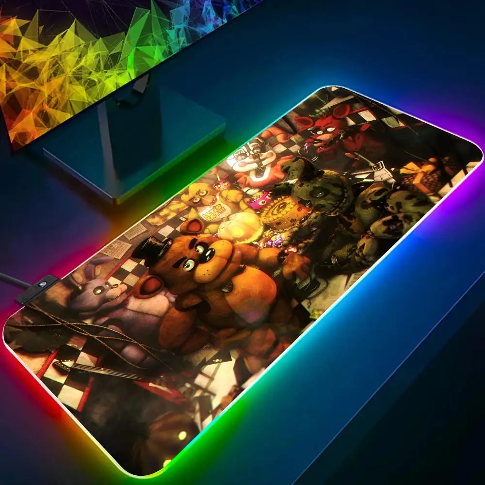 

Fnaf Five-nights-At-Freddys Mouse Pad RGB Glow Personality Picture Custom PC Table Mat Carpet Mat Game Player Dedicated LED