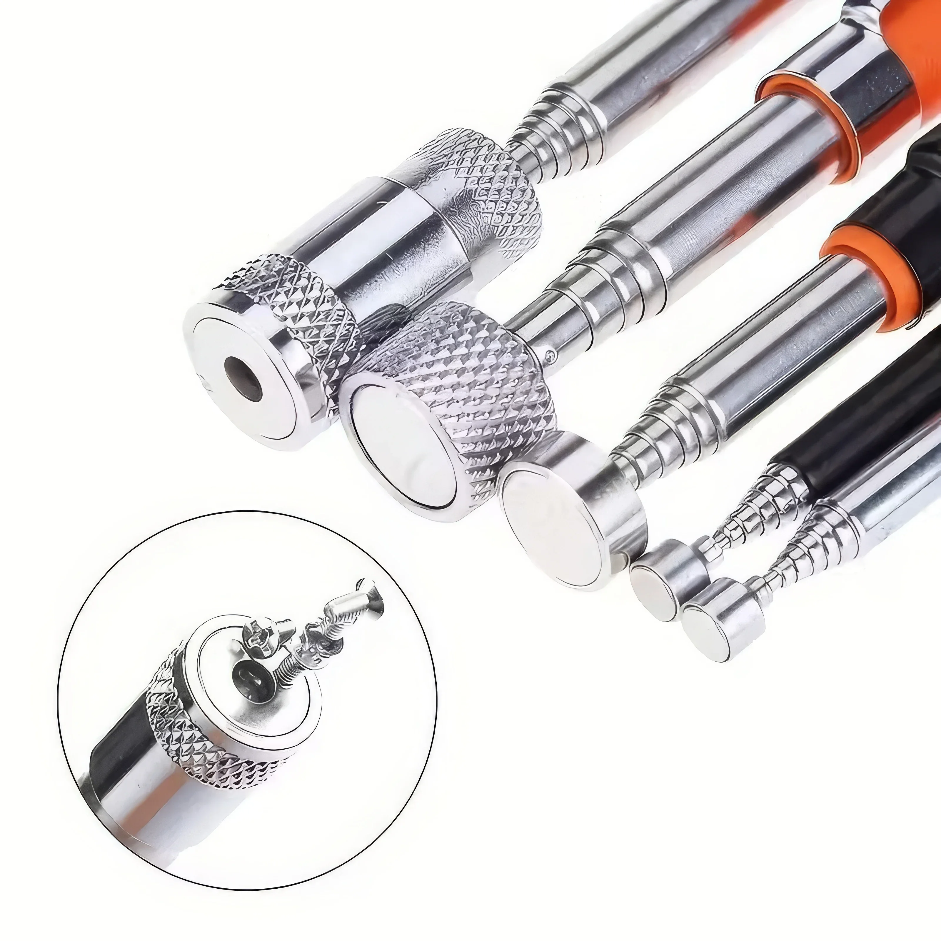 1 Magnet Picking Tool Orange, Portable Design, Adjustable Handle Length, Suitable for Home Maintenance/cable Management - Detail 1
