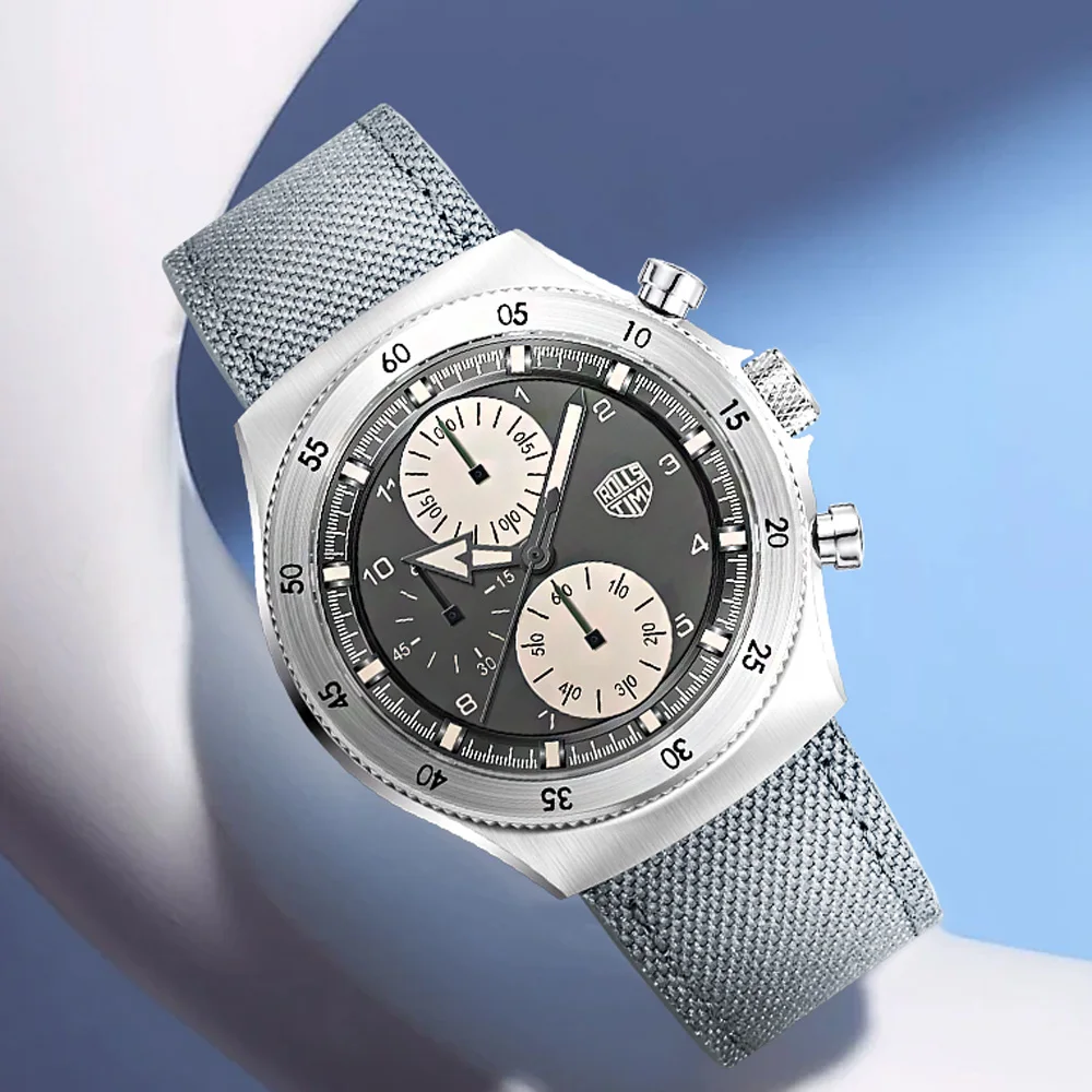 2026 RollsTimi new men's watch luxury men's quartz watch waterproof high-end men's sports chronograph VD55 stainless steel watch