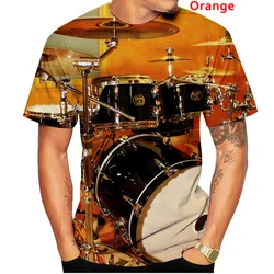 New Fashion Jazz Drum Music 3D Print T Shirt Funny DJ Rock Short Sleeve Casual Tee